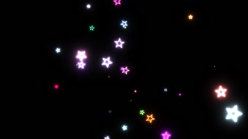 彩色霓虹星星粒子飞舞特效带通道