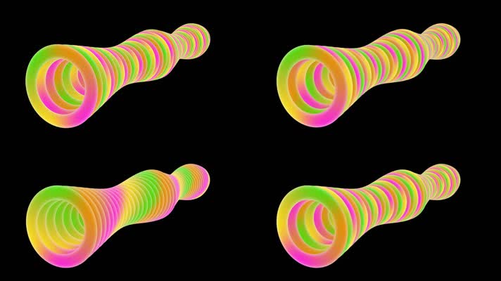 3D抽象旋转动态图形效果视频