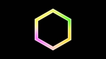 六边形缩放特效动画循环带通道
