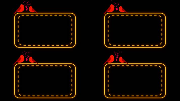 卡通爱情鸟边框视频