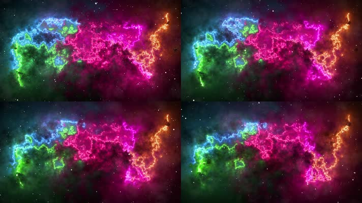 五彩梦幻星云背景视频