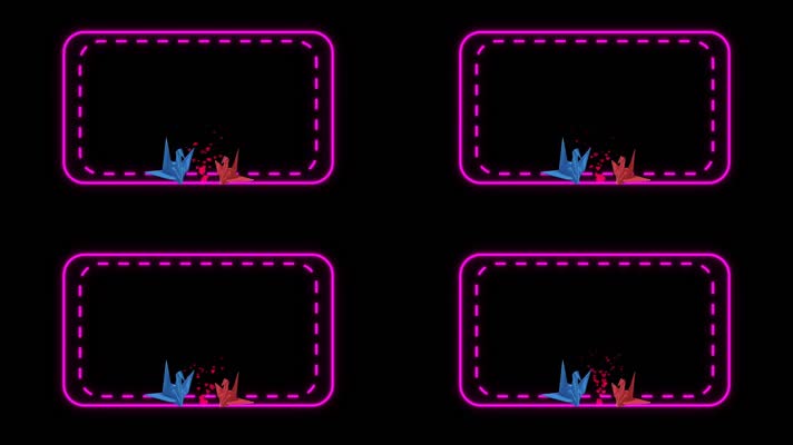 情人节千纸鹤边框视频素材