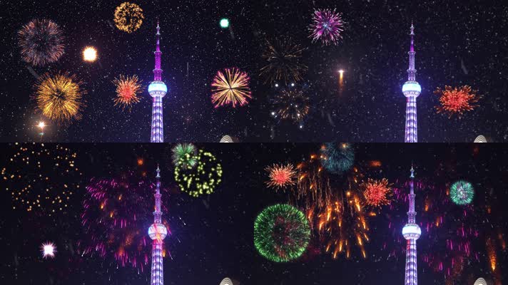 4K高清烟花，节日的气氛