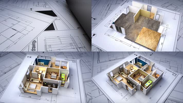 建筑图纸房屋内部的三维结构