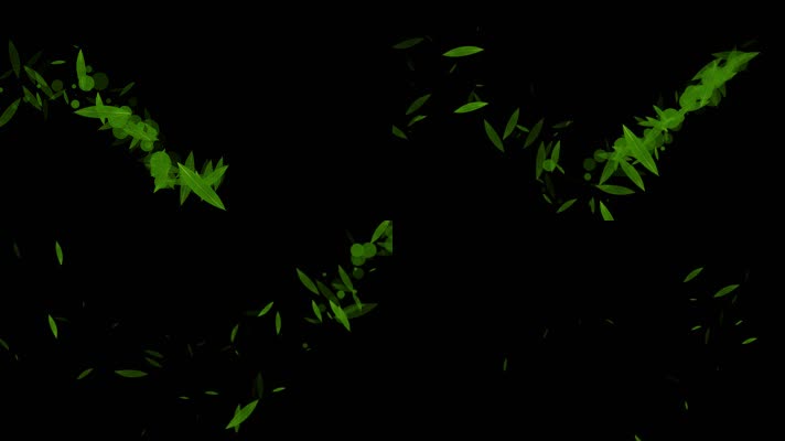 竹叶粒子曲线运动视频-alpha通道