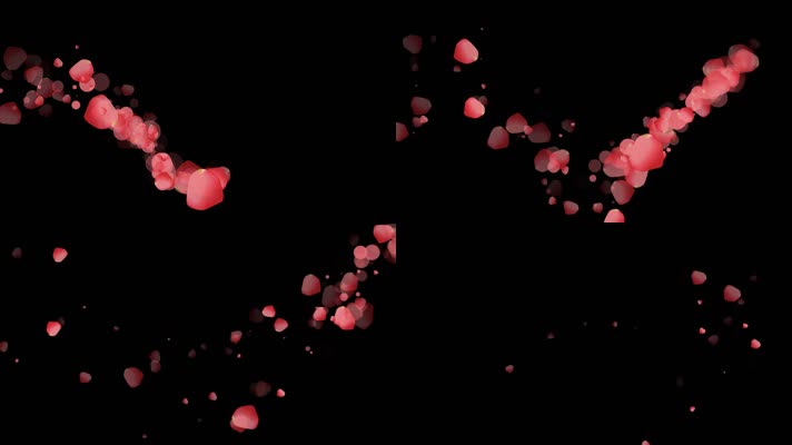 玫瑰花瓣粒子曲线运动视频-alpha通道