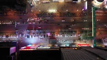 航拍城市道路夜景