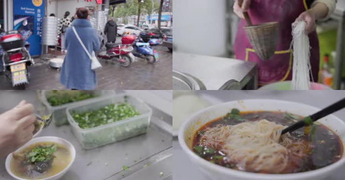 早餐美食包子绵阳米粉幸福生活 4k实拍