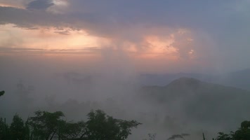 山中延时合辑云层丁达尔起雾大雾日落晚霞