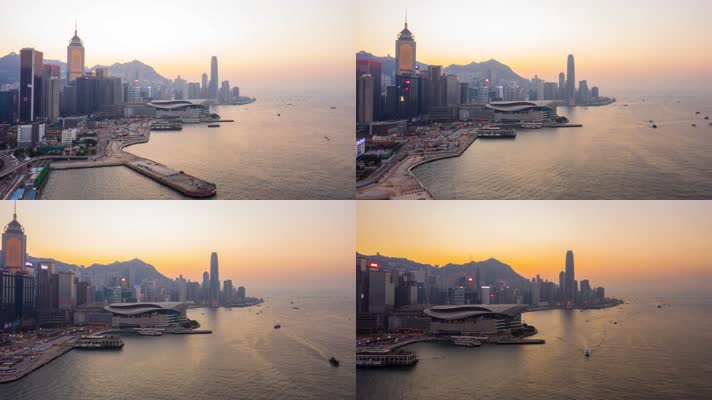香港 维多利亚湾日景 