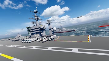 4k 航空母舰战斗机编队军事演习视频素材