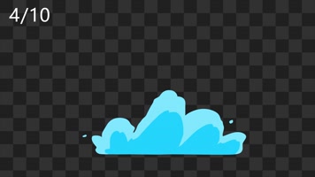 4K-10组卡通水花02-alpha通道