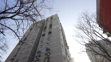 4K实拍北京马家堡居民区居民楼空镜