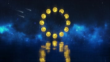 唯美海边金色月食全景