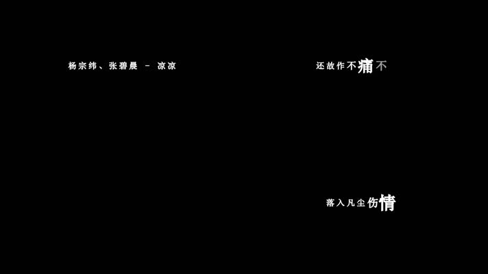 张碧晨-凉凉歌词