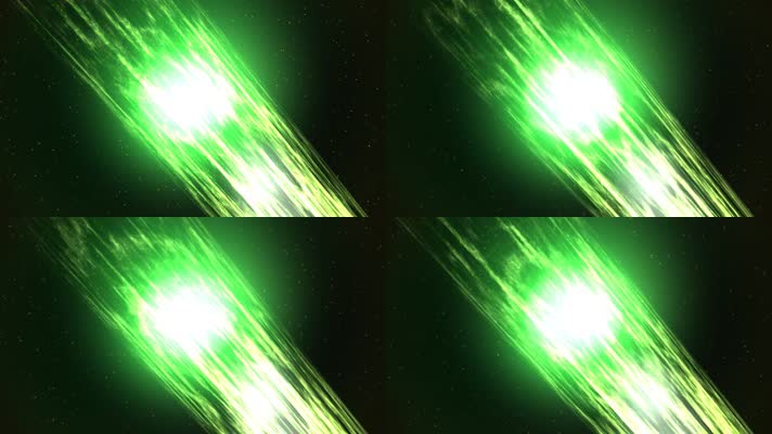 59 - 60FPS绿色光束中心闪耀粒子流