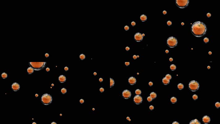 水果南瓜气泡粒子视频素材带通道