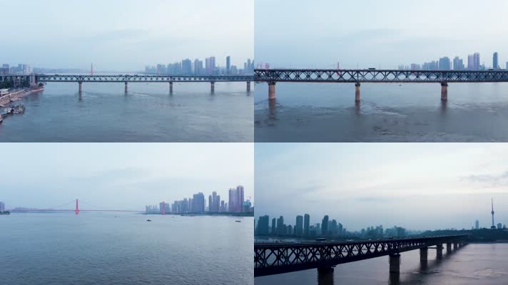 航拍长江大桥 航拍大桥 跨海大桥