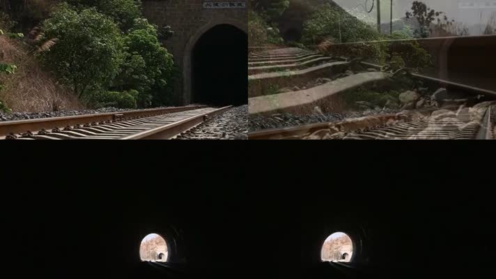 铁轨铁路隧道口