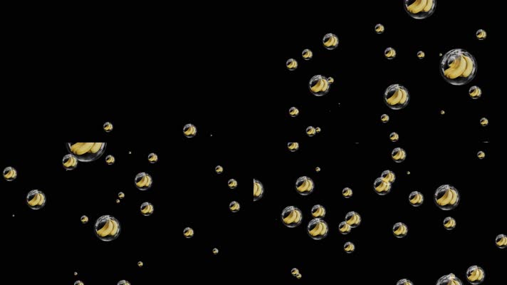 香蕉气泡粒子视频素材带通道