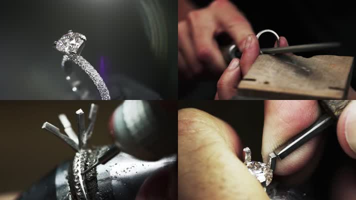珠宝钻戒指展示匠人加工