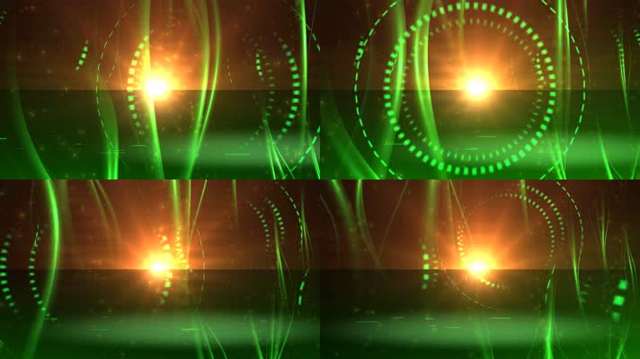 55 - 绿色波浪金色地平线展示