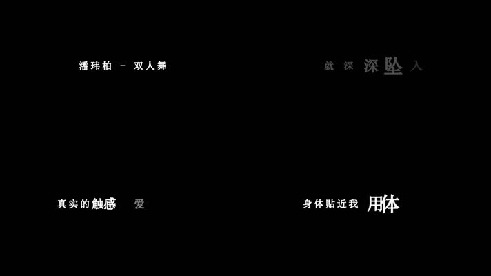 潘玮柏-双人舞歌词dxv编码字幕