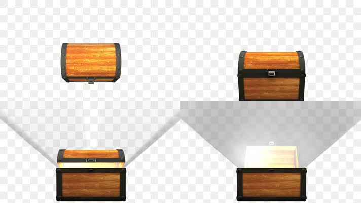 宝箱打开闪闪发光-alpha通道