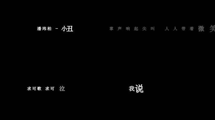 潘玮柏-小丑歌词dxv编码字幕