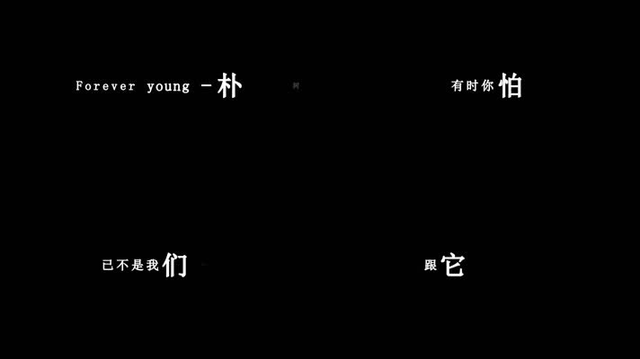 朴树-Forever Young歌词dxv编码字幕