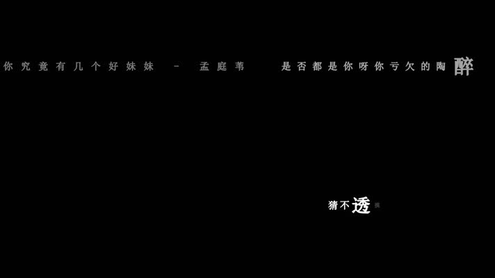 孟庭苇-你究竟有几个好妹妹歌词