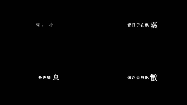 朴树-来不及歌词dxv编码字幕