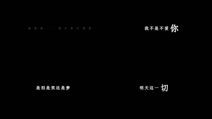 姜育恒-我不是不爱你歌词