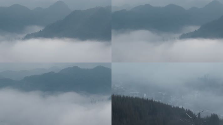 云雾笼罩的西南山区云南山区云海