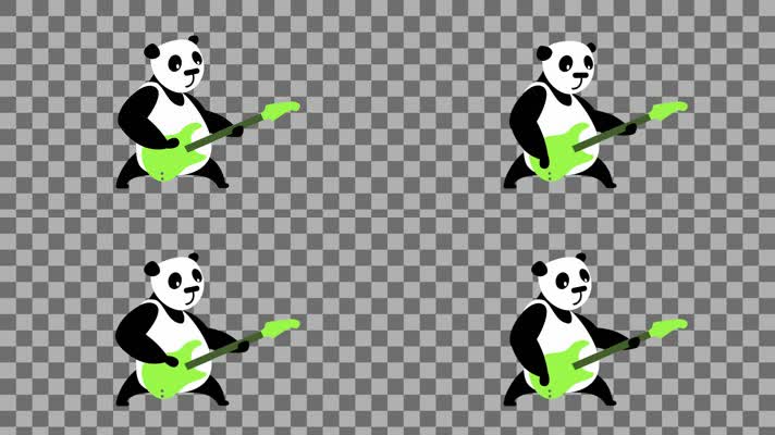 熊猫弹吉他-alpha通道