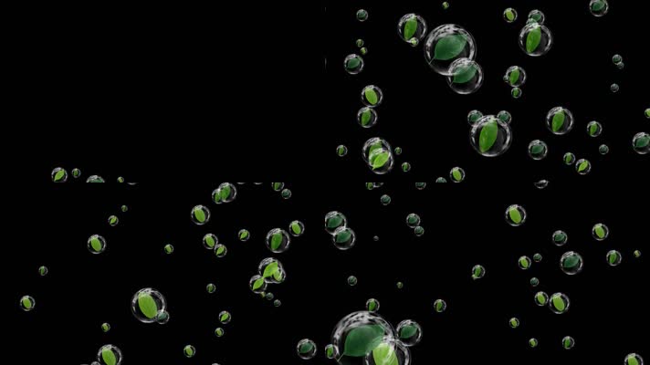 泡泡绿叶粒子动画素材