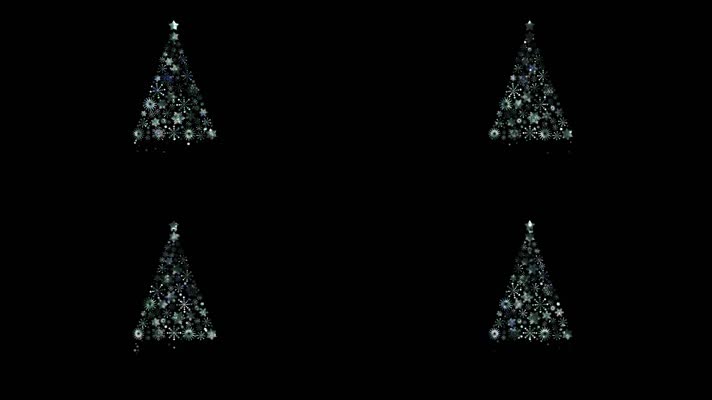 圣诞节雪花组合粒子圣诞树视频