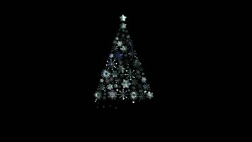 圣诞节雪花组合粒子圣诞树视频