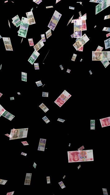 抖音快手小红书人民币飘落小视频