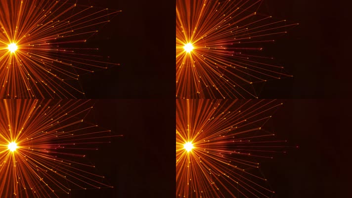 金色辐射粒子线条