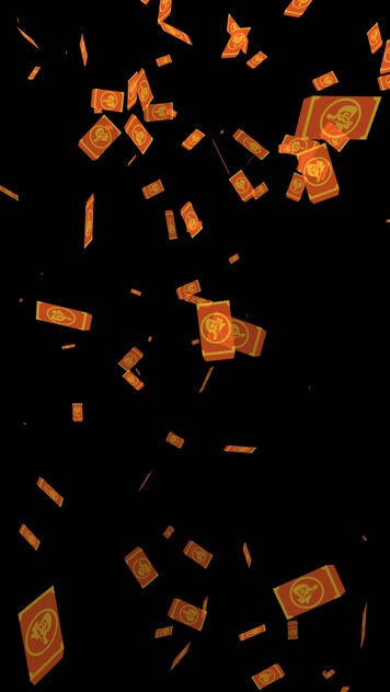 抖音快手小红书福字红包飘落小视频