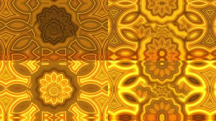 金色花纹变幻舞台背景