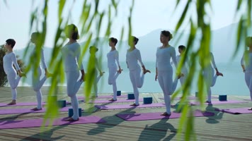 城市宣传片 瑜伽 户外瑜伽 湖边瑜伽 