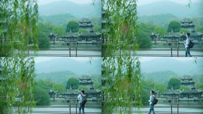 古城 旅游 采风 拍照 戏曲 湖心桥 