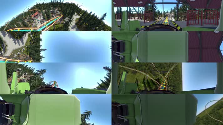 N0133-4K疯狂过山车动画全景视频