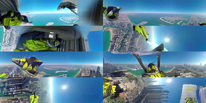 N097-4K迪拜高空翼装飞行全景视频
