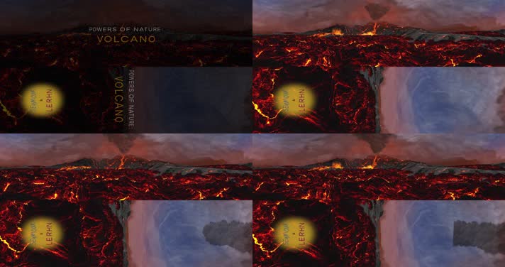 N0260-4K火山喷发岩浆全景视频