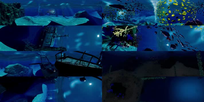 N0483-4K唯美海底世界动画全景视频