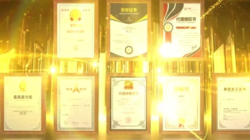 4K 金色华丽背景证书展示