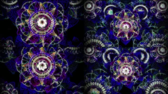 全息粒子花朵背景